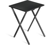 Tienda eurasia - mesa auxiliar plegable, 34x40x50 cm, terraza, madera y metal, negro