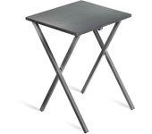 Tienda eurasia - mesa auxiliar plegable, 34x40x50 cm, terraza, madera y metal, gris