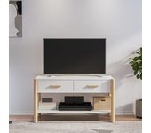 Mueble para tv | mueble de salón | mesa de tv madera contrachapada blanco 82x38x45 cm cfw28003