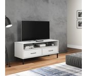 Mueble de tv | mueble de salón | mesa de tv con patas de metal oslo madera maciza pino blanco cfw90970