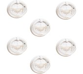 6 un. tirador bronce con pátina blanca para mueble 49x44x16mm