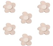 6 un. pomo tirador mueble bebé flor madera arena shabby chic 54x52mm para cajón cómoda y armario