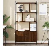 Librería con puertas de roble marrón 76,5x30x154,5 cm