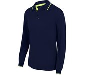 Polo bicolor raya manga larga serie 105515
