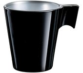 Luminarc flashy - taza de café de 8 cl en vidrio templado metalizado. negro