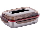 Cuitisan flora - recipiente rectangular con asa de 1.9l en acero inoxidable apto microondas