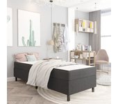 Somier tapizado tela gris oscuro 90x200 cm
