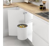 Cubo de basura redondo y giratorio para armario de cocina - capacidad 13l