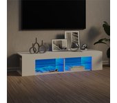 Mueble de tv | mueble de salón | mesa de tv con luces led blanco 135x39x30 cm cfw89331