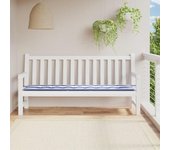 Cojín para banco de jardín rayas azules y blancas 200x50x3cm