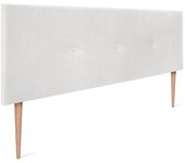 Dhome cabecero de lana natural con botones 135x105cm con patas camas 120/135 - blanco