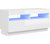 Mueble tv con luces led blancas brillantes 80x35x40 cm