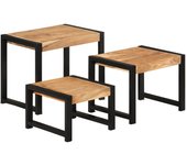 Mesas nido 3 piezas madera maciza