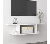 Mueble de pared para tv | mueble de salón | mesa de tv blanco 103x30x26,5 cm cfw95270