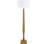 Columbus - lámpara de pie redondo madera natural y blanco