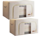 Joybos set maxi de 2 cajas de almacenamiento de ropa, 66 + 100 l, plegable, en material textil