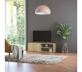 Mueble de tv | mueble de salón | mesa de tv madera contrachapada color roble 120x34x37 cm cfw14689