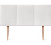 Dhome cabecero de terciopelo liso con tres paneles 110x105cm con patas camas 105 - blanco visón