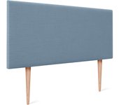 Dhome cabecero de lino natural liso 110x105cm con patas camas 105 - azul