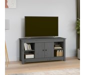 Mueble de tv | mueble de salón | mesa de tv de madera maciza de pino gris 103x36,5x52 cm cfw33446