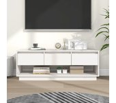 Mueble de tv | mueble de salón | mesa de tv de madera maciza de pino blanco 110,5x34x40 cm cfw23867