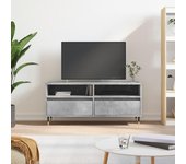 Mueble de tv | mueble de salón | mesa de tv madera contrachapada gris hormigón 100x34,5x44,5cm cfw51652