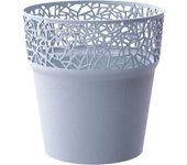Maceta de plastico tree en color gris hielo 14,5 (largo) x 14,5 (ancho) x 14,8 (alto) cm