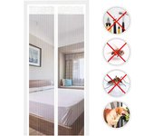 Puerta mosquitera magnética 95x220cm,puerta mosquitera de fibra de vidrio,cortinas antimoscas para puerta de malla de cierre automático