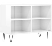 Mueble tv blanco brillo 69,5 x 30 x 50 cm madera contrachapada