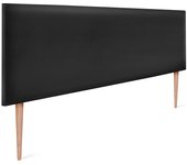 Dhome cabecero de polipiel liso 150x105cm con patas camas 150 - negro