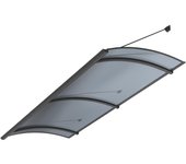 Arctom - marquesina para puerta turkus xl 82x197 de aluminio antracita y cubierta policarbonato celular antracita.