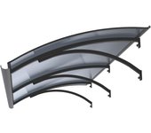 Arctom - marquesina para puerta larus xl 85x197 de aluminio antracita y cubierta policarbonato celular antracita.