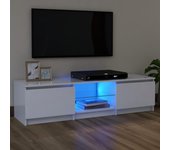 Mueble para tv | mueble de salón | mesa de tv con luces led blanco 120x30x35,5 cm cfw12694