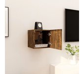 Mueble para tv de pared | mueble de salón | mesa de tv color roble ahumado 30,5x30x30 cm cfw34234