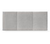 Dhome cabecero de terciopelo liso con tres paneles 105x50cm camas 105 - gris claro