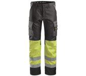 Snickers workwear-38337466188-3833 pantalón alta visibilidad clase 1 gris antracita-amarillo talla 188