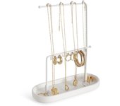 Soporte joyas - metal / cerámica - blanco