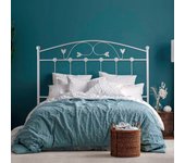 Cabecero de forja manchego, color blanco cabezal para cama de 105 cm, cama juvenil (110 cm x 125 )