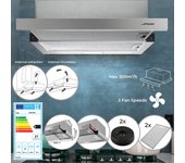 Campana extractora - extraíble, bajo mueble y pared, 60 cm, 2 velocidades, 300 m³/h, extracción y recirculación externa, 2 filtros de aire