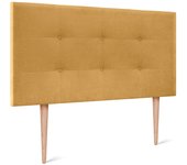 Dhome cabecero de tela aqualine capitoné 105x115cm con patas camas 105 - mostaza
