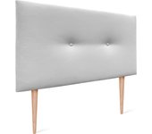 Dhome cabecero de polipiel liso con botones 95x105cm con patas camas 90 - blanco
