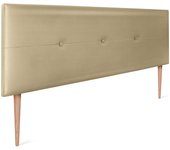 Dhome cabecero de polipiel con botones 160x105cm con patas camas 150/160 - champán