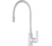 Grifo de cocina blanco monomando joga plus pico flexible