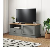 Mueble para tv | mueble de salón | mesa de tv vigo madera maciza de pino gris 106x40x40 cm cfw30751