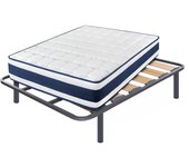 Colchón viscoelástico tresor + somier zeus con 4 patas de 25 cm | medidas: 150x190 cm