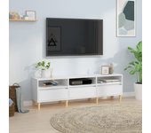 Mueble de tv | mueble de salón | mesa de tv madera contrachapada blanco 150x30x44,5 cm cfw66140