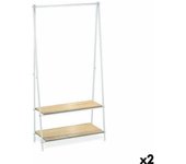 Perchero de pie confortime blanco madera metal 80 x 40 x 160 cm