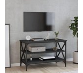 Mueble para tv | mueble de salón | mesa de tv madera contrachapada negro 80x40x50 cm cfw86021