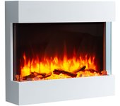 Balderia alva | chimenea eléctrica de pared con mando a distancia, temporizador, termostato | blanco