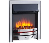 Balderia unidad de chimenea eléctrica cosmo | efecto de llama 3d, calefacción 2000w, luz led | mando a distancia, temporizador, termostato | cromo